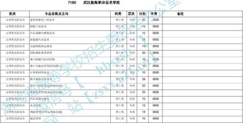 武漢航海職業技術學院2020年在湖北招生計劃
